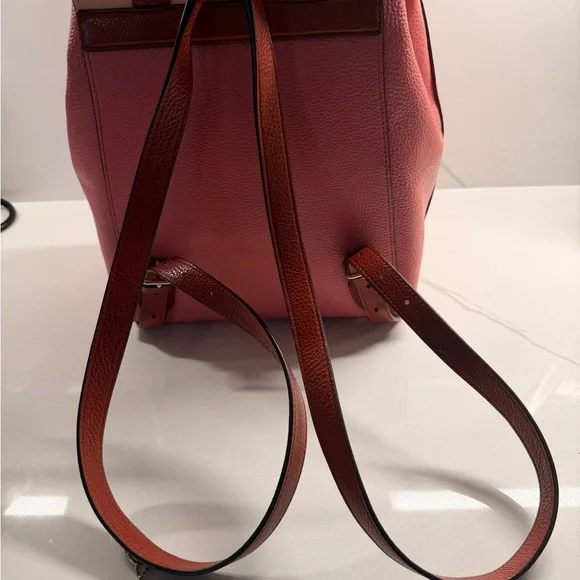 New Coach Pink and Tan Leather Backpack - Picture 5 of 7